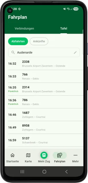 Trainradar24 Abfahrtstafel für Audenarde