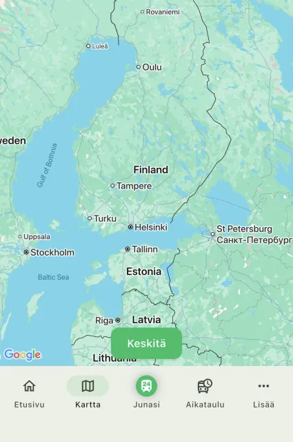 Live train map in the Trainradar24 app
