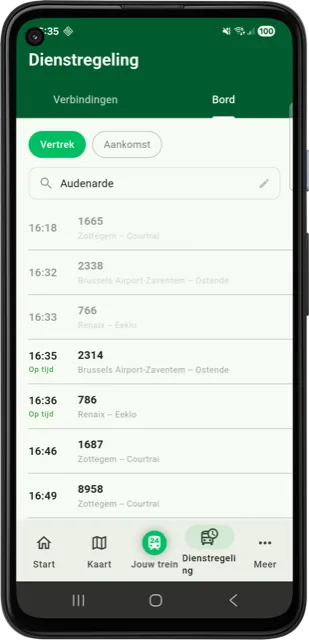 Trainradar24 stationsbord voor Oudenaarde