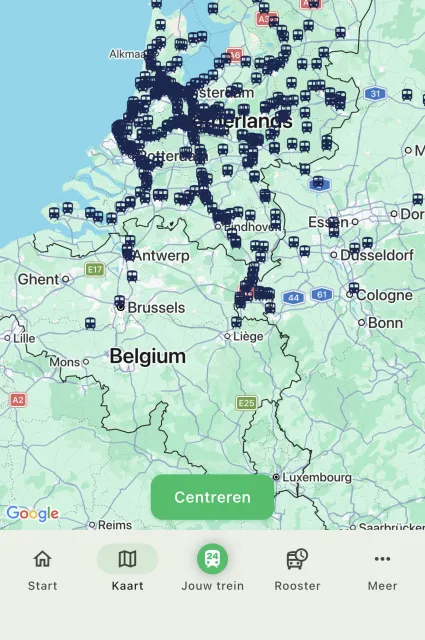 Live train map in the Trainradar24 app